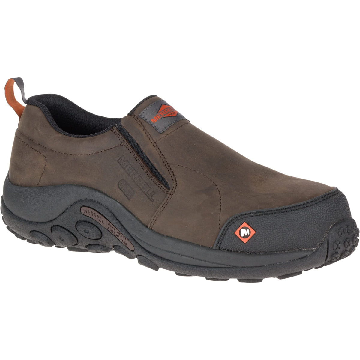 Merrell Jungle Moc Leather Comp Toe SD+ Work Shoe Wide Width Men Espresso