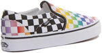 Vans Women's Asher Sneaker, Rainbow Check Black White, 9