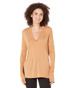 Free People Fresh and Clean Long Sleeve Tee for Women - Pullover Construction with Hemline Side Slits, Comfortable and Stylish Tee Shirt Golden Nugget XS (Women's 0-2) One Size