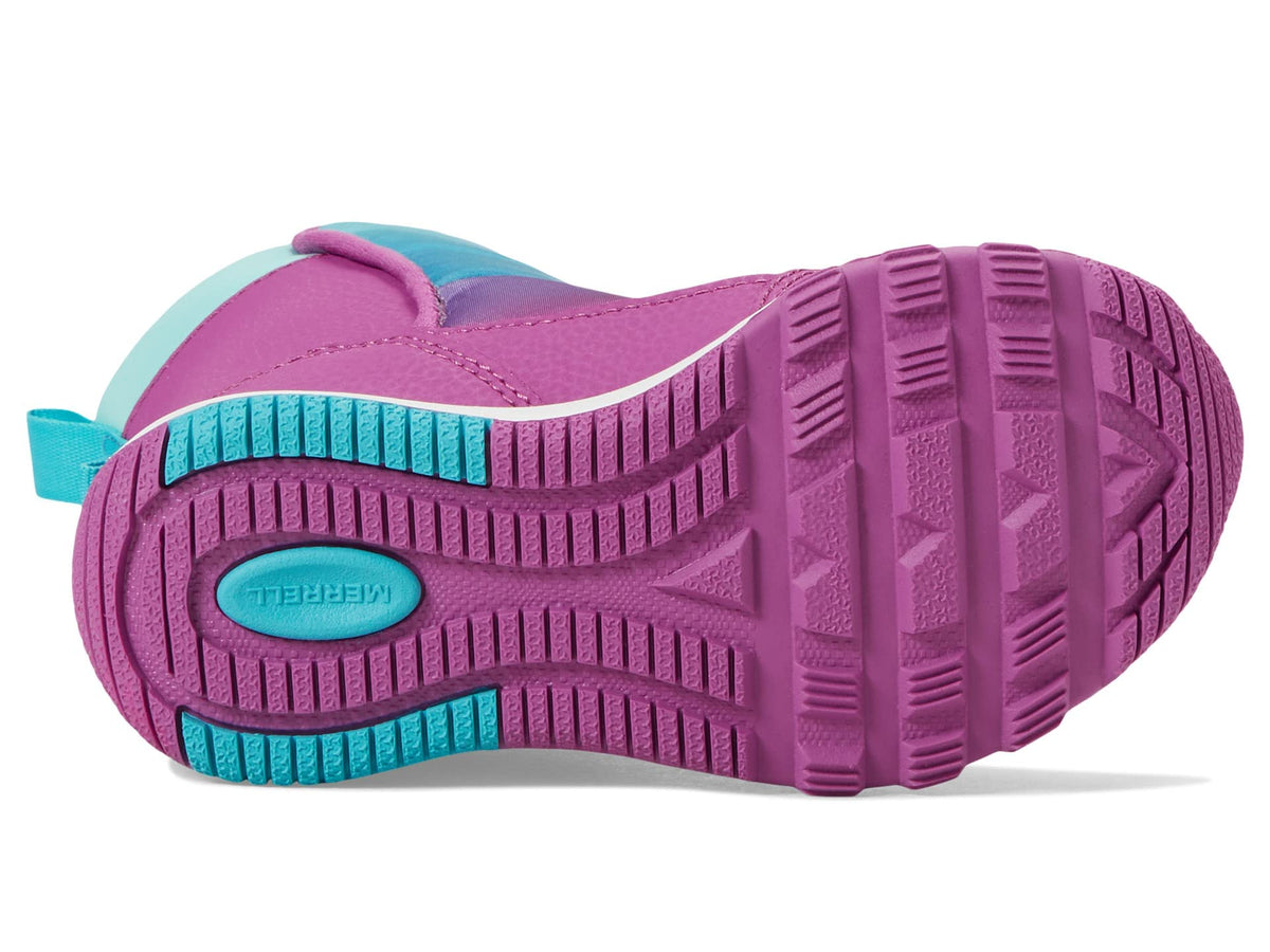 Merrell Free Roam Puffer Waterproof Snow Boot, Berry/Turq, 6 US Unisex Big Kid