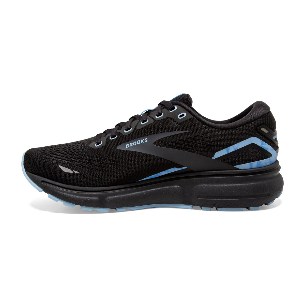 Brooks Men's Ghost 15 Running Shoe - Black/Ebony/Marina - 8 Medium