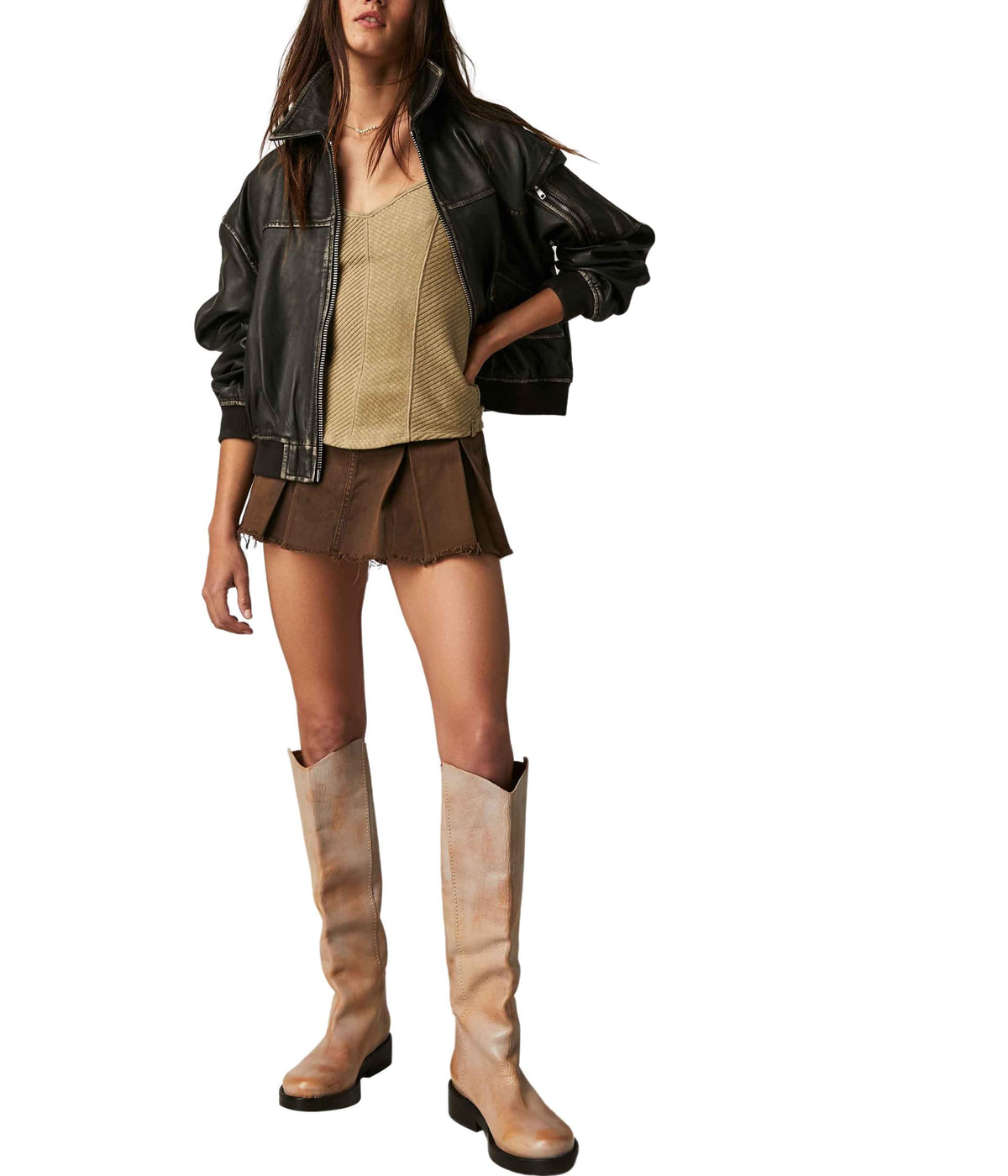 Free People Boss Babe Tank Top for Women – Cobra Print – Ribbed Knit Fabric – Rounded Hemline Cobra SM (Women's 4-6) One Size