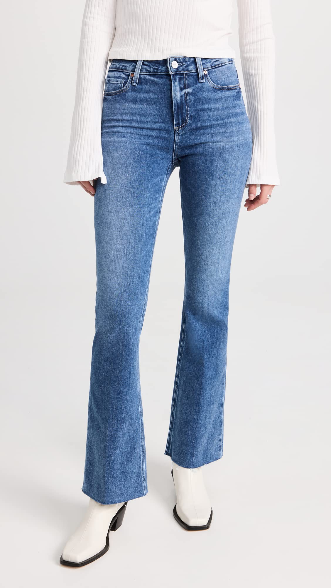 PAIGE Women's High Rise Laurel Canyon Jeans, Tapestry, Blue, 28