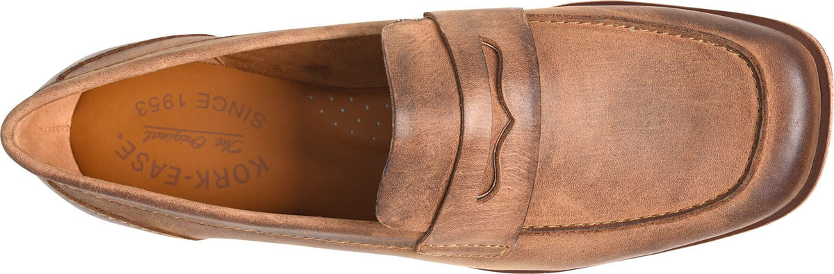 KORK-EASE Pisa Women's Leather Penny Loafer, Brown (Lion), 10M US