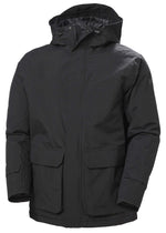Helly-Hansen Mens Utility Waterproof Breathable Insulated Hooded Rain Jacket, 990 Black, Large