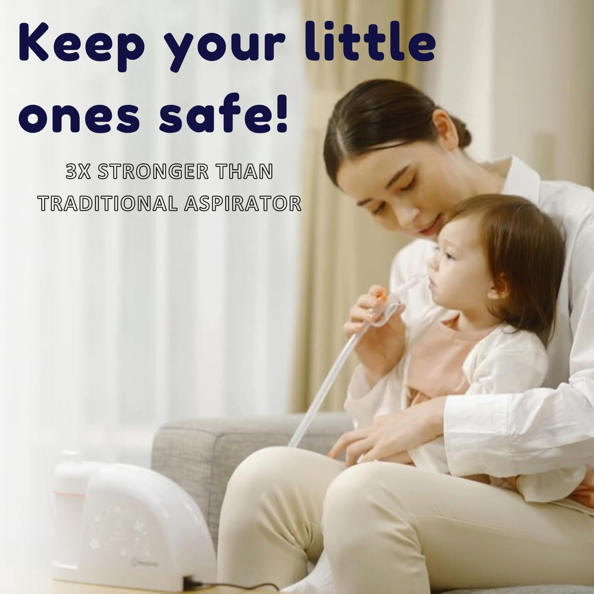 BabySmile | Electric Baby Nasal Aspirator | Hospital Grade Nose Suction for Newborn | Snot Sucker for New Borns & Toddlers | Boogers/Mucus (Large)