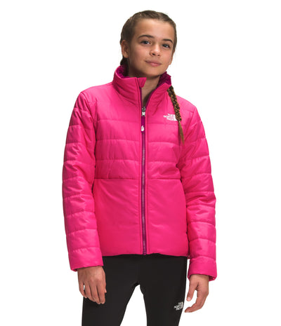 THE NORTH FACE Girls' Reversible Mossbud Swirl Jacket, Cabaret Pink, Small
