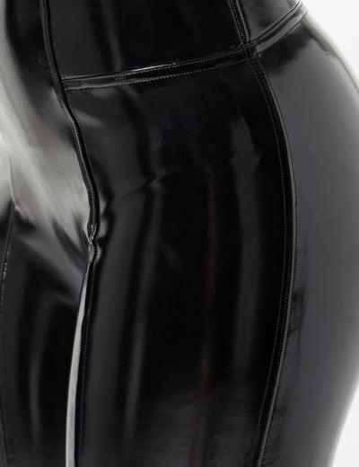 SPANX Women's Black Patent Faux Leather Leggings Size X-Large