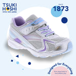 TSUKIHOSHI 3537 GLITZ Strap-Closure Machine-Washable Child Sneaker Shoe with Wide Toe Box and Slip-Resistant, Non-Marking Outsole - For Toddlers and Little Kids, Ages 1-8 Little Kid (4-8 Years) 1 Little Kid Silver/Lavender