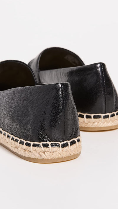 Tory Burch Women's Woven Double T Aline Espadrilles, Perfect Black/Perfect Black, 7 Medium US
