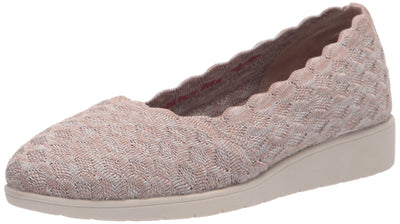 Skechers Women's Low Wedge Loafer Flat, Taupe, 7.5
