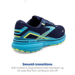 Brooks Men's Ghost 15 Running Shoe - Navy/Blue/Green - 15 Medium