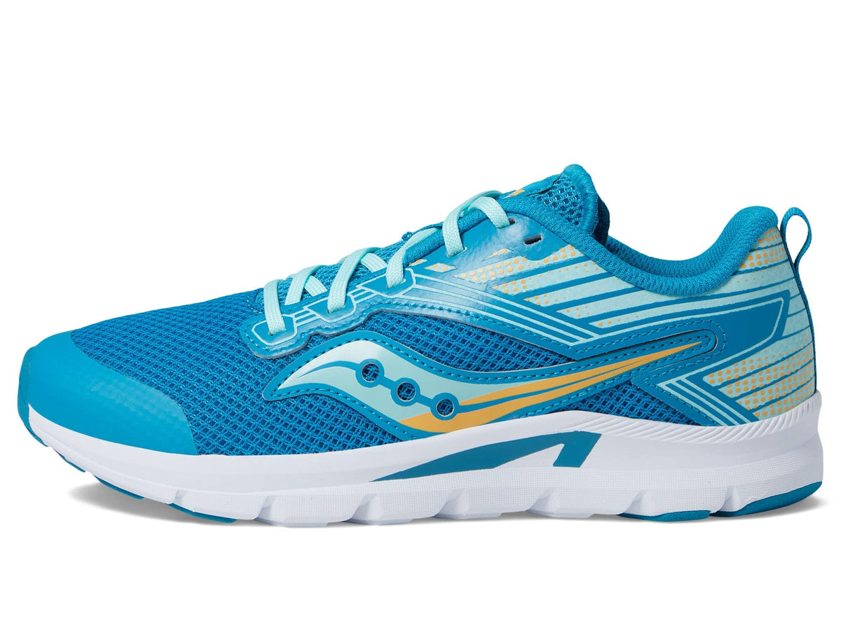 Saucony Axon Sneaker, Turq/Yellow, 4 US Unisex Big Kid