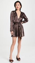 Loeffler Randall Women's Penny Pleated Knot Mules, Mocha, Brown, Metallic, 8 Medium US