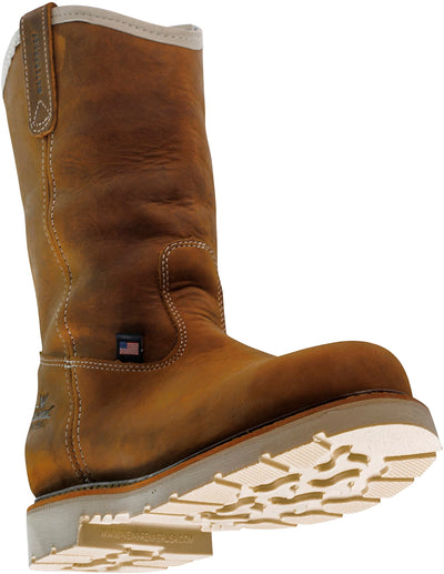 Thorogood American Heritage 11” Waterproof Steel Toe Wellington Boots for Men Made from Premium Leather with Slip-Resistant Heel Outsole and Comfort Insole, Crazyhorse - 7.5-2E