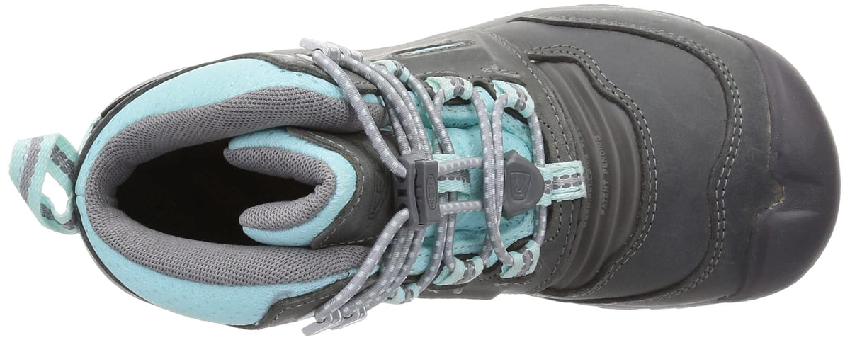 KEEN Unisex-Child Ridge Flex Mid Height Waterproof Leather Hiking Boots 13 Little Kid Grey/Blue Tint