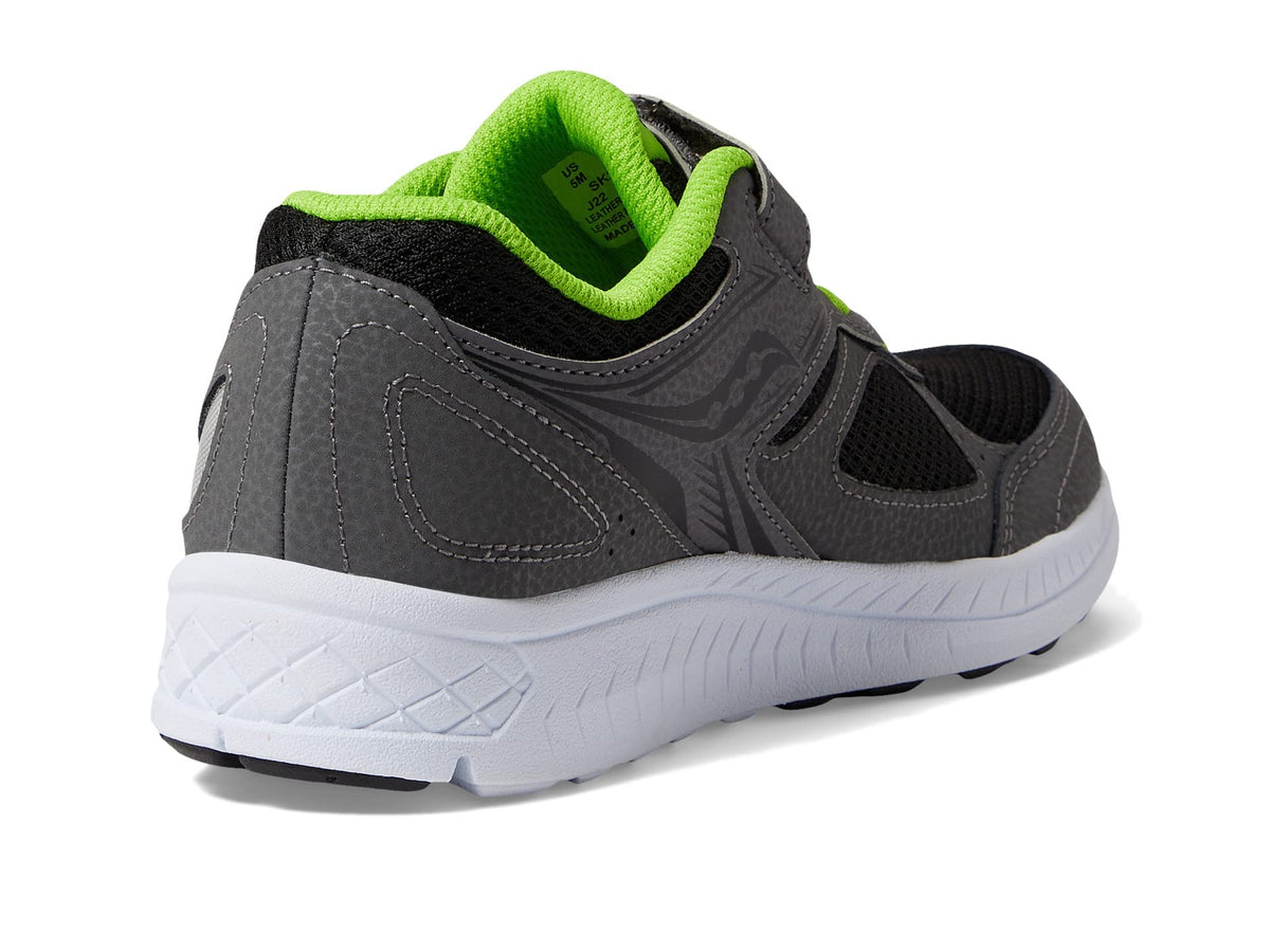 Saucony Cohesion 14 Alternative Closure Sneaker, Grey/Black/Green, 11 US Unisex Big Kid