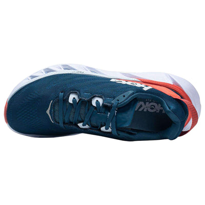 HOKA ONE ONE Womens Elevon 2 Textile Synthetic Moroccan Blue Hot Coral Trainers 7 US
