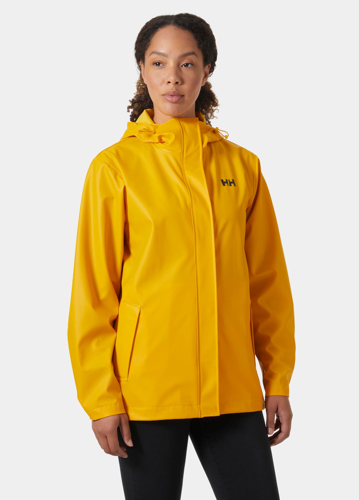 Helly Hansen Women's Moss Hooded Waterproof Windproof Raincoat, 344 Essential Yellow, Medium