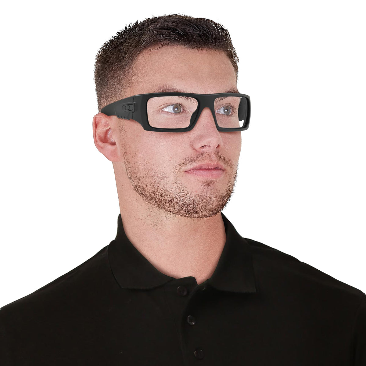 Oakley Men's OO9253 Det Cord Rectangular Sunglasses, SI Matte Black/Clear Mirrored, 61 mm