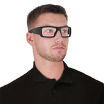 Oakley Men's OO9253 Det Cord Rectangular Sunglasses, SI Matte Black/Clear Mirrored, 61 mm