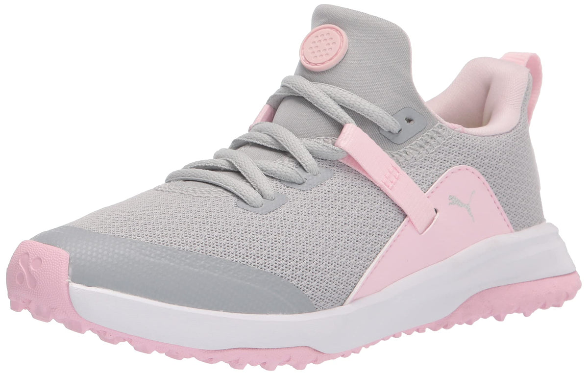 PUMA Fusion Evo Jr. Golf Shoe, High Rise-Pink Lady, 3 US Unisex Little Kid