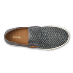 OLUKAI Women's Pehuea Pa'i Slip-On Sneakers, Lightweight Shoes, All-Day Comfort, Breathable Mesh Design, Charcoal/Mo'o, 5