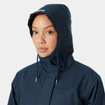 Helly Hansen Women's Moss Hooded Waterproof Windproof Raincoat, 597 Navy, X-Large