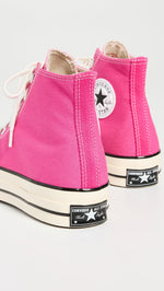Converse Women's Chuck 70 High Top Sneakers, Lucky Pink/Egret/Black, 6.5 Medium US