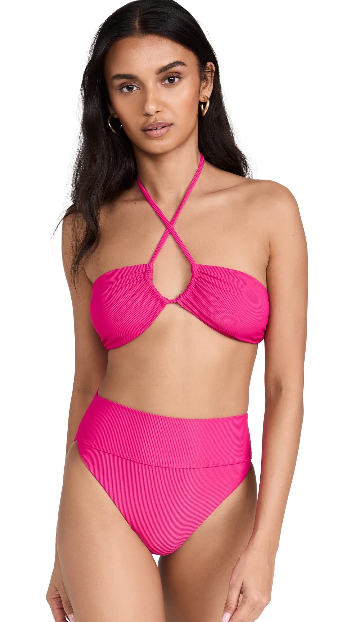 Beach Riot Women's Abby Bikini Top Large Bright Fuchsia