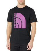 The North Face Short Sleeve Jumbo Half Dome Tee TNF Black/Purple Cactus Flower LG