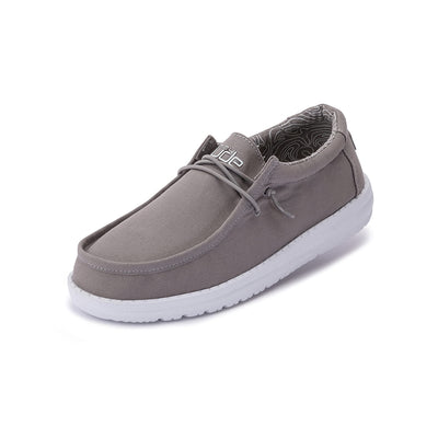 Hey Dude Boy's Wally Youth Grey Size 12 | Boy’s Shoes | Boy's Lace Up Loafers | Comfortable & Light-Weight
