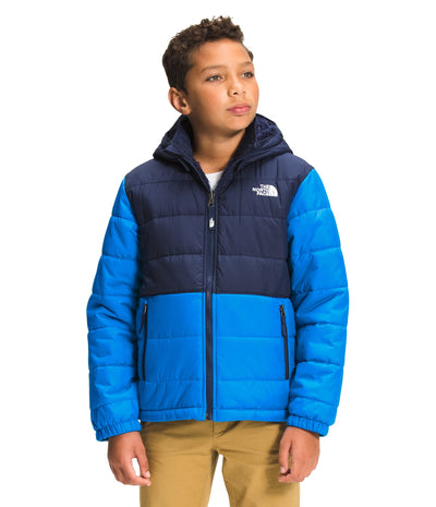 THE NORTH FACE Boys' Reversible Mount Chimbo Full Zip Hooded Jacket, Hero Blue, XX-Small