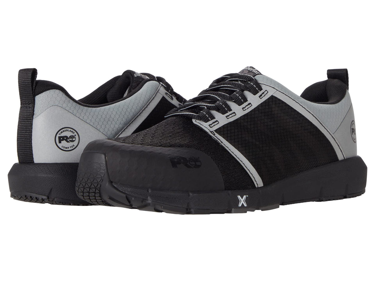 Timberland PRO® Radius Composite Safety Toe Sneakers for Women – Anti-Fatigue Technology – HoverSpring Foam Black/Silver 5.5 D - Wide