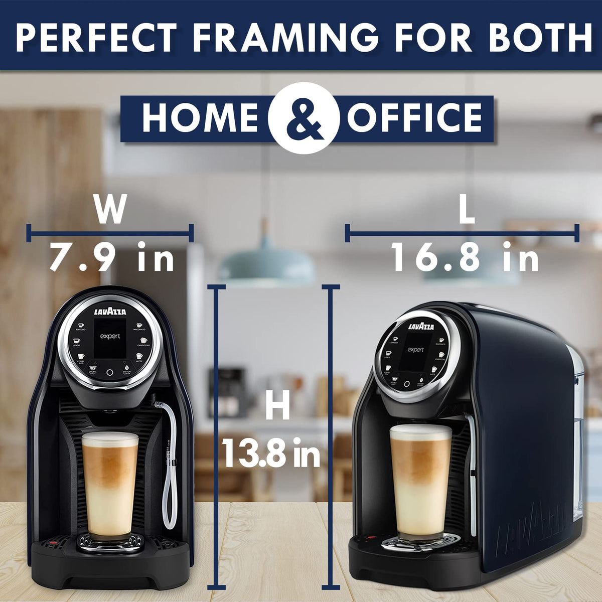 Lavazza Coffee Maker Classy Pro LB1201, 18.6 Fl Oz Tank & Direct Water Connection Single Serve Espresso Machine & Blue Capsules 100-Pack Top Class Barista at Home