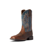 ARIAT BMVY9 Mens Layton Western Boot Weathered Chestnut/Rail Blue 7.5