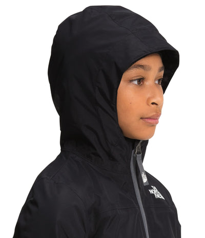 THE NORTH FACE Girls' Warm Storm Waterproof Rain Jacket, TNF Black, Large