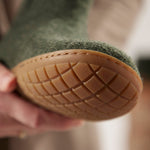 Glerups 100% quality wool mix Boot Slipper with rubber sole - Unisex - Forest - Size 5