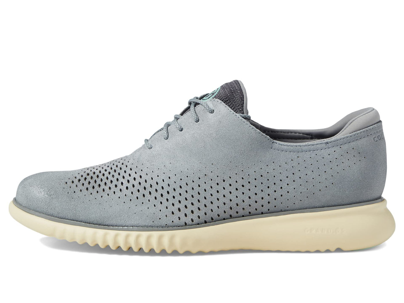 Cole Haan 2.Zerogrand Laser Wing Tip Oxford Lined Monument/Alabaster Gleam 11.5 W - Wide