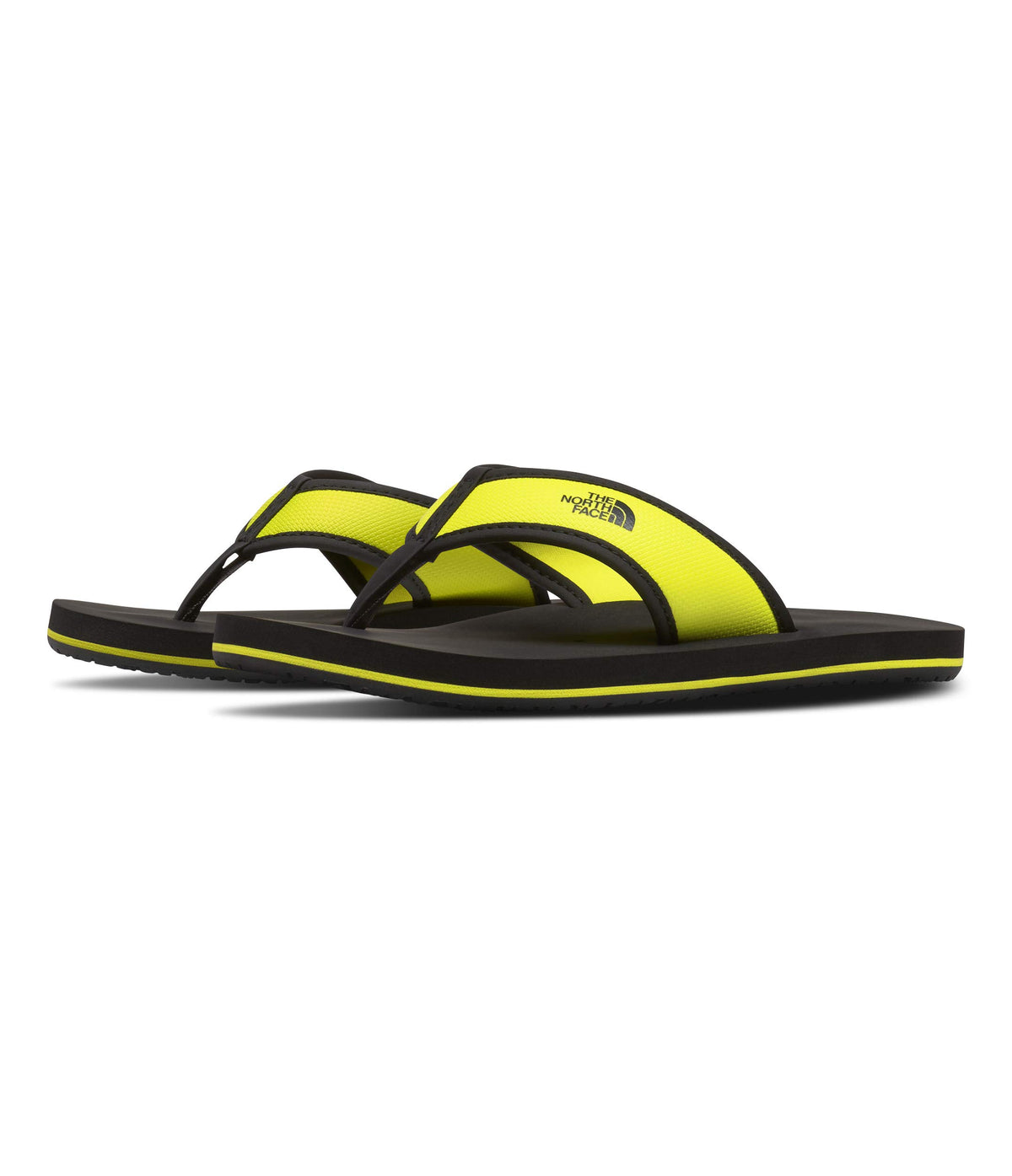 THE NORTH FACE Youth Base Camp Flip Flops, TNF Black/Sulphur Spring Green, 9