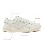 Reebok Court Advance Womens Sneakers - Casual Fashion White Sneakers for Women, Tennis Women's Shoes Size 5 to 11, FFP- Chalk/Blue Pearl/Vector Red, 9