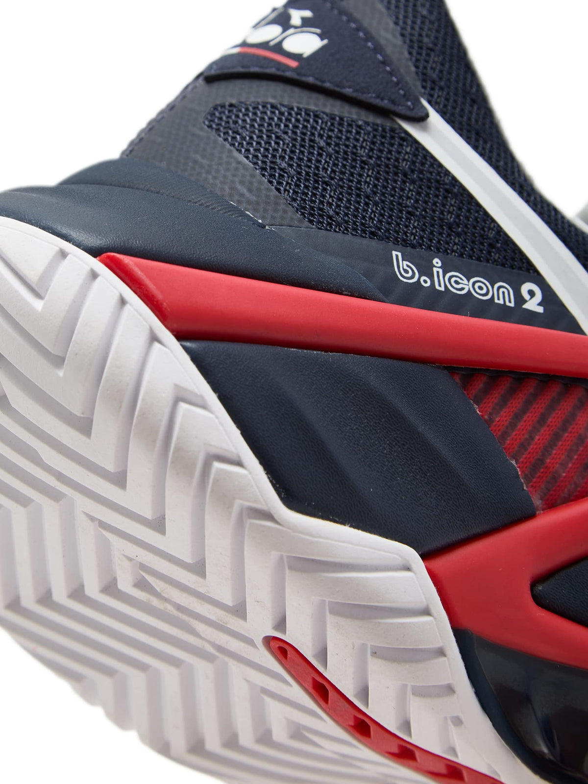 Diadora Men's B.Icon 2 All Ground Tennis Shoe (Blue Corsair/White/Fiery Red, 10.5)