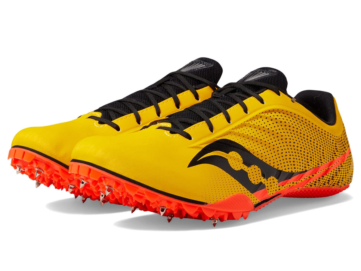 Saucony Women's Spitfire 5 Running Shoe, VIZIGOLD/VIZIRED, 9