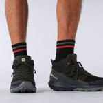 Salomon Men's OUTPULSE Mid Gore-Tex Hiking Boots for Men, Black/Ebony/Vanilla Ice, 8