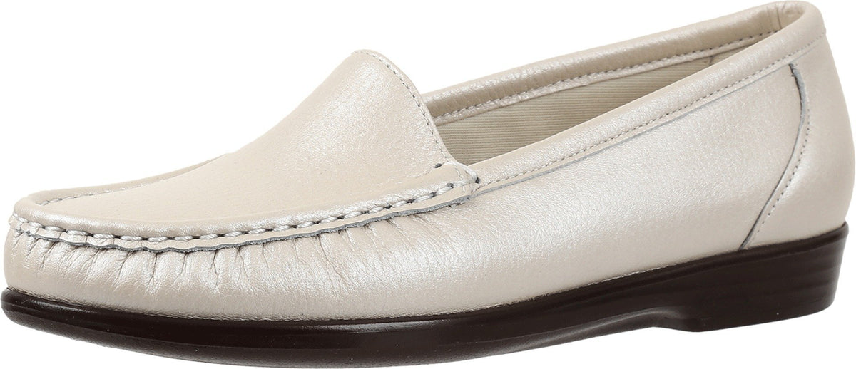 SAS® Simplify Comfort Loafers for Women – Tri-Pad® Comfort System – PU Construction - Supersoft® Pearl Bone 10.5 W - Wide (C)