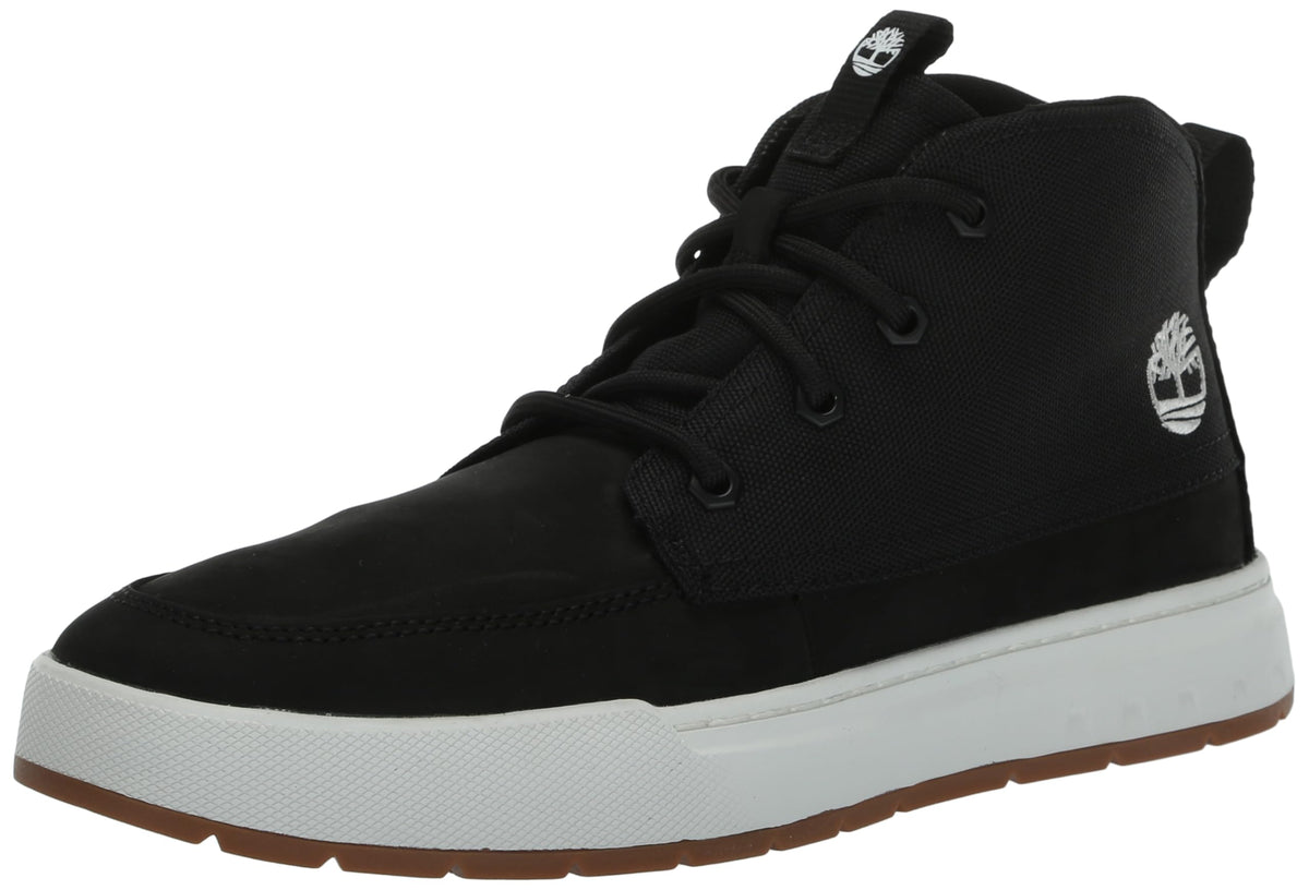 Timberland Men's Maple Grove Mid Lace Up Sneaker, Black Nubuck, 11.5 Wide