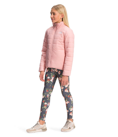 THE NORTH FACE Girls' Reversible Mossbud Swirl Jacket, Peach Pink, Small