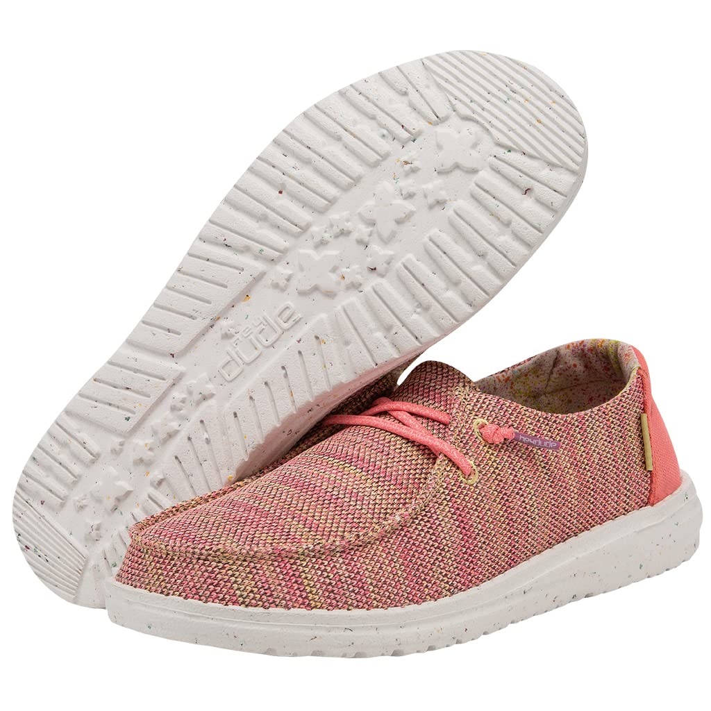 Hey Dude Women's Wendy Sox Glow Cream Size 5 | Women’s Shoes | Women’s Lace Up Loafers | Comfortable & Light-Weight