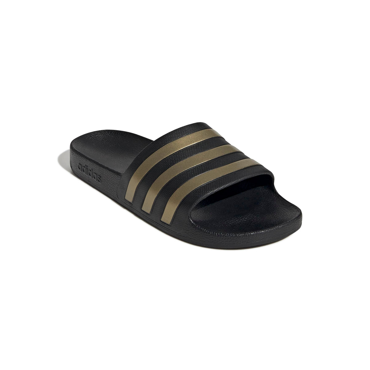 adidas Unisex Flip Flop Slide Sandal, Core Black/Gold Metallic/Core Black, 9 US Men