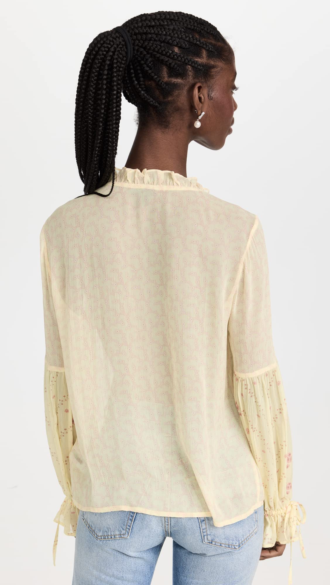 PAIGE Women's Haiku Blouse, Pale Daffodil Multi Mix, S